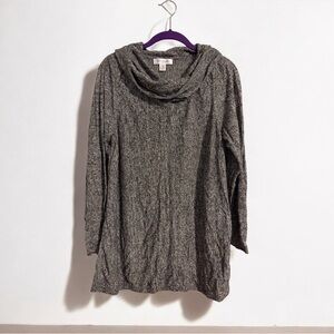 Motherhood Black and White Heather Cowl Neck Maternity Sweater